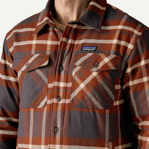 Patagonia Men's Lightweight Insulated Fjord Flannel Shirt | Hemd ahore ink black gefüttert kariert Auf und Davon Outdoor Equipment