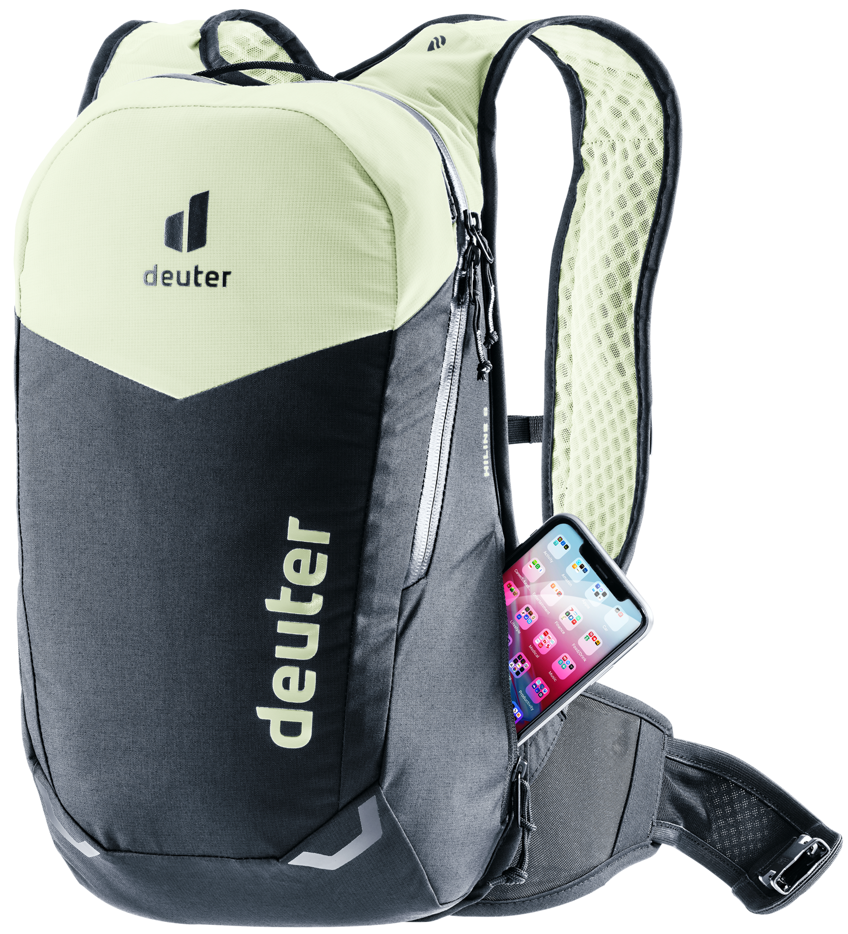 deuter Hiline 8 | Fahrradrucksack phosphor-black MTB Rucksack mit Protektor Auf und Davon Outdoor Equipment