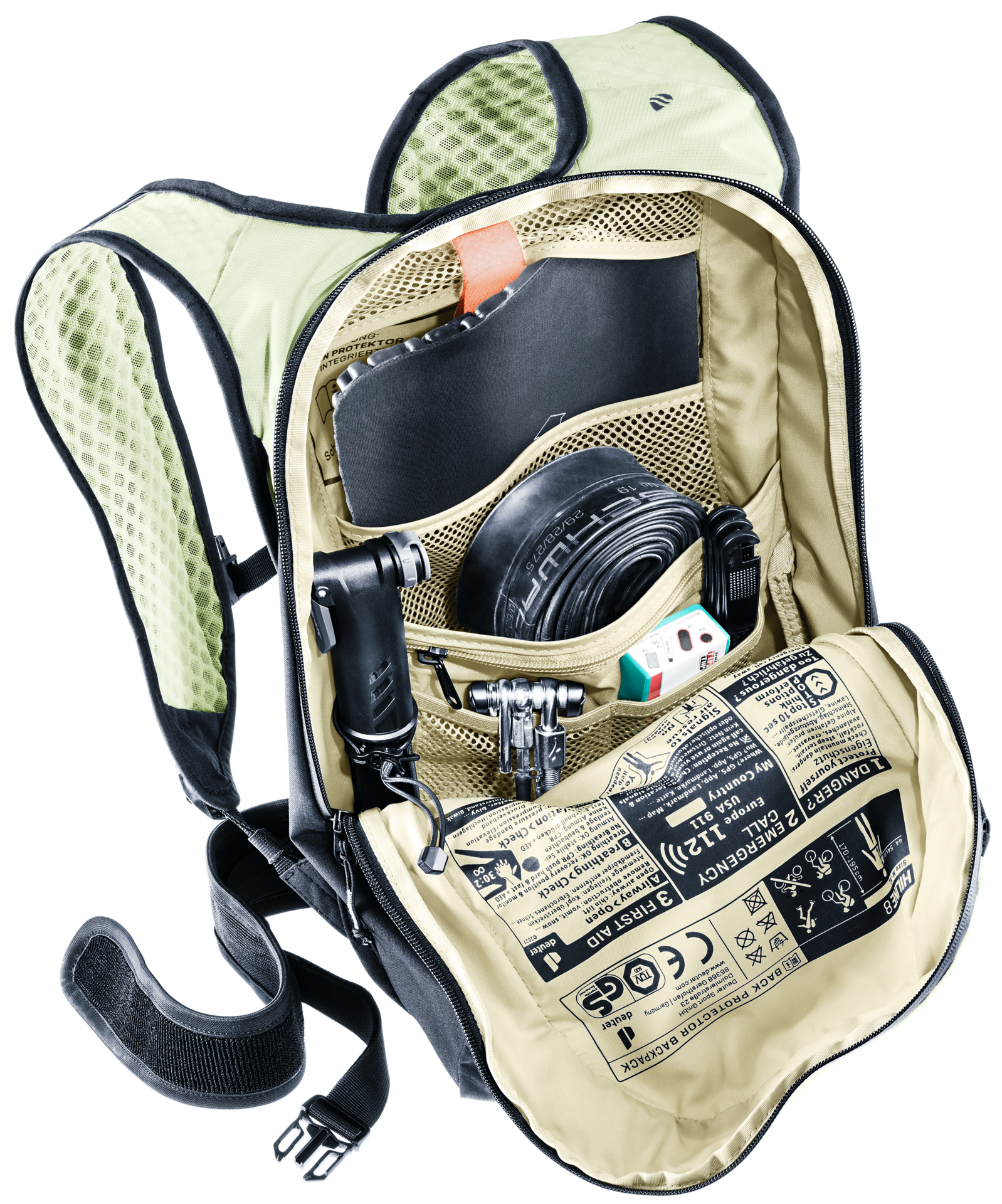 deuter Hiline 8 | Fahrradrucksack phosphor-black MTB Rucksack mit Protektor Auf und Davon Outdoor Equipment