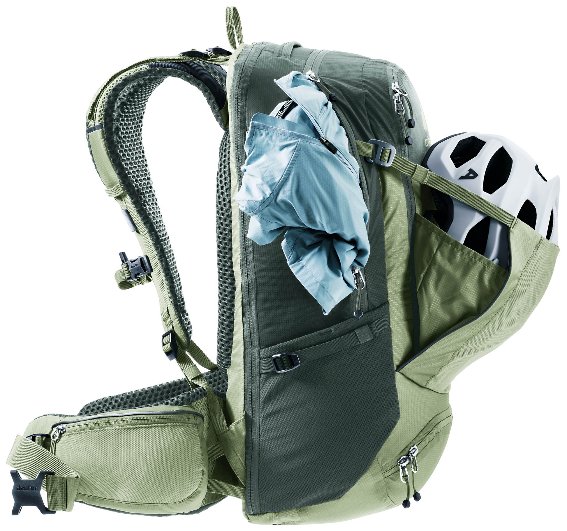 deuter Trans Alpine Pro 28 Fahrradrucksack grove-ivy MTB Rucksack Auf und Davon Outdoor Equipment