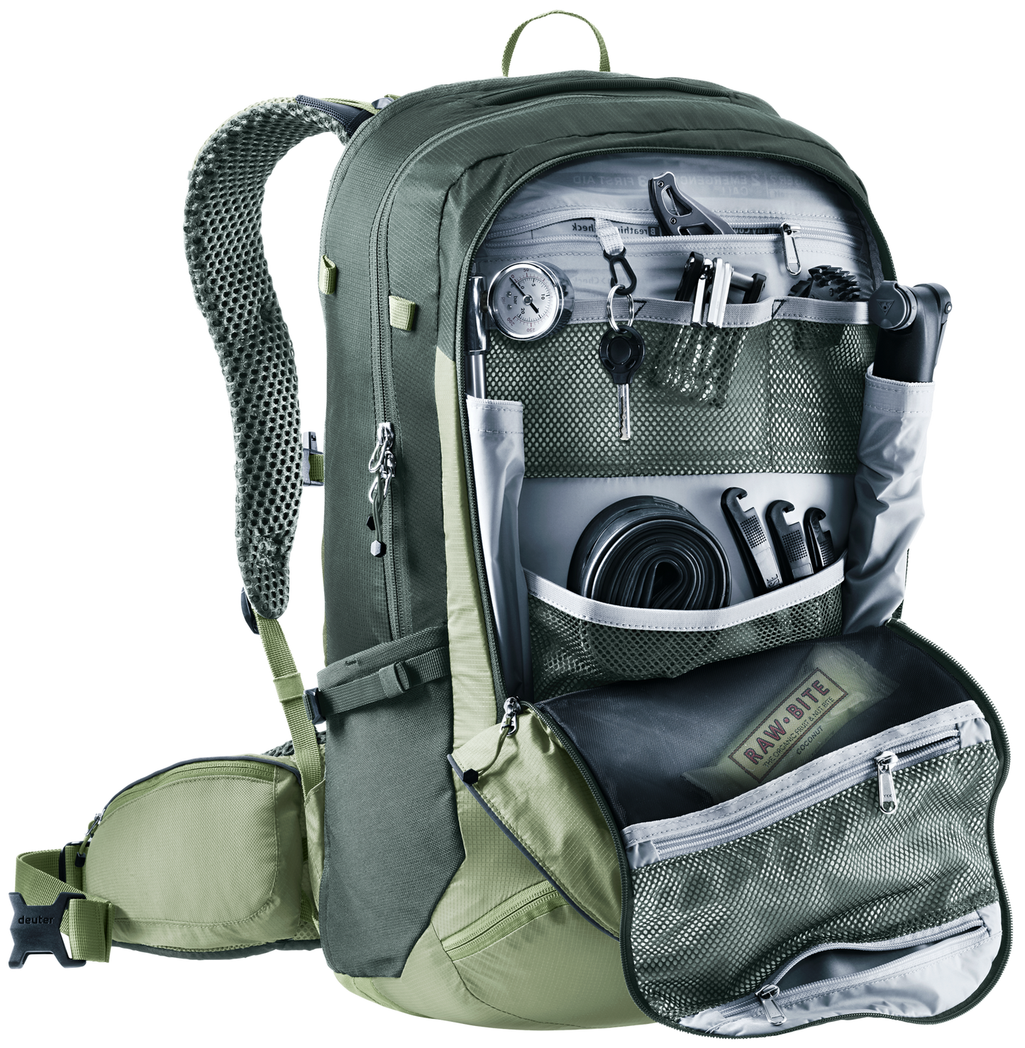 deuter Trans Alpine Pro 28 Fahrradrucksack grove-ivy MTB Rucksack Auf und Davon Outdoor Equipment