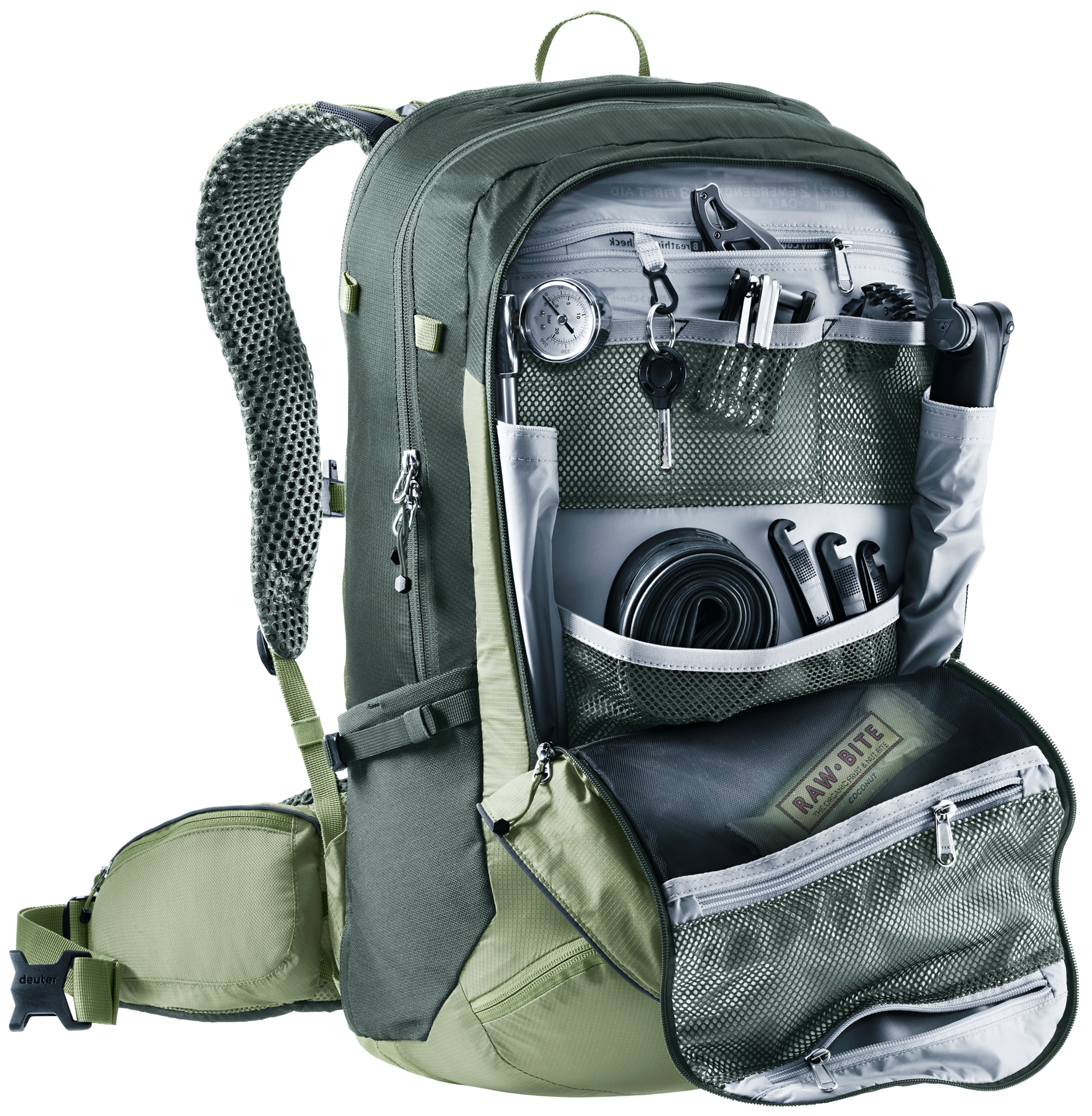 deuter Trans Alpine Pro 28 Fahrradrucksack grove-ivy MTB Rucksack Auf und Davon Outdoor Equipment