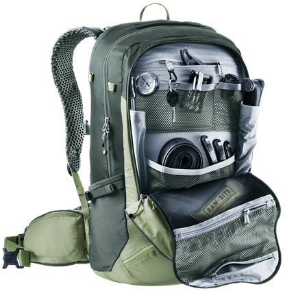 deuter Trans Alpine Pro 28 Fahrradrucksack grove-ivy MTB Rucksack Auf und Davon Outdoor Equipment