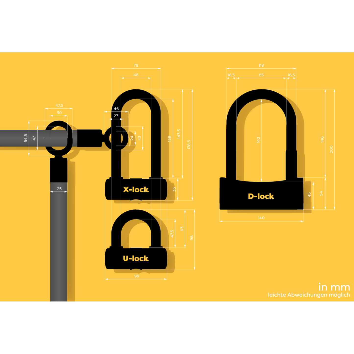 tex-lock D-lock Bügelschloss schwarz Auf und Davon Outdoor Equipment