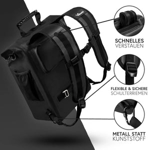 valkental ValkOne 3in1 Fahrradtasche 18L schwarz Fahrradtasche Fahrradrucksack Auf und Davon Outdoor Equipment