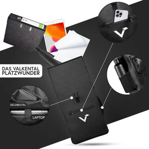 valkental ValkOne 3in1 Fahrradtasche 18L schwarz Fahrradtasche Fahrradrucksack Auf und Davon Outdoor Equipment