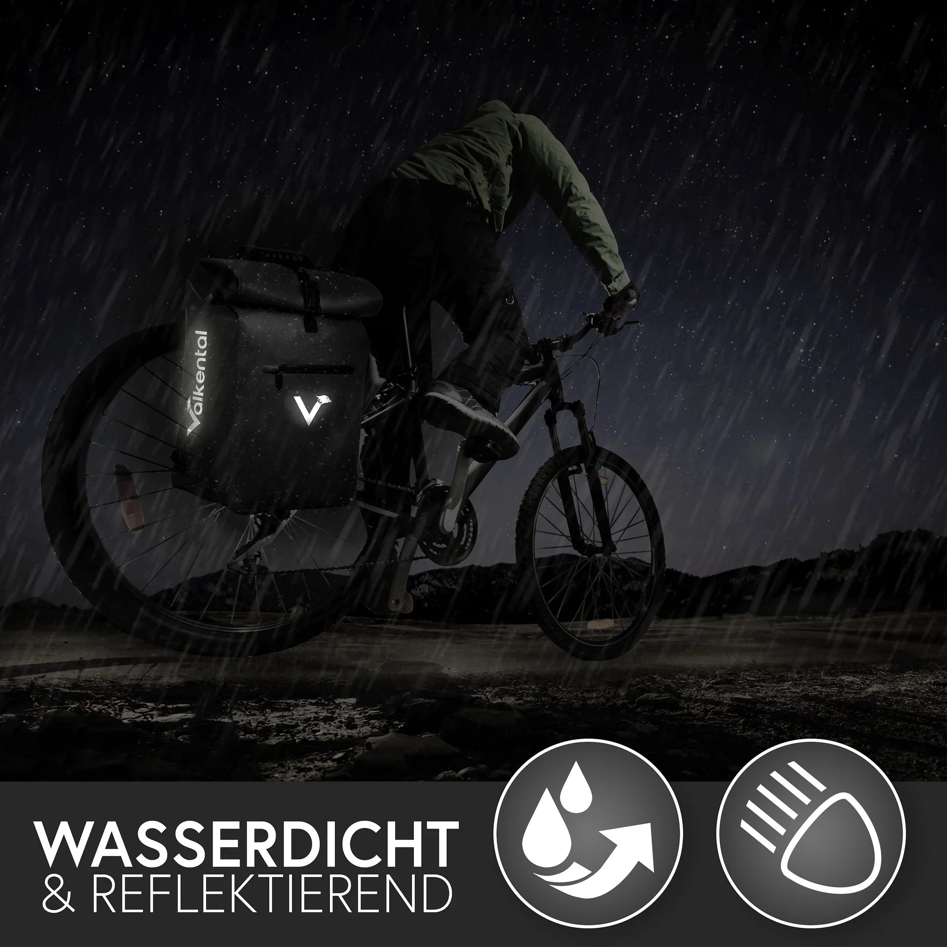 valkental ValkOne 3in1 Fahrradtasche 18L schwarz Fahrradtasche Fahrradrucksack Auf und Davon Outdoor Equipment
